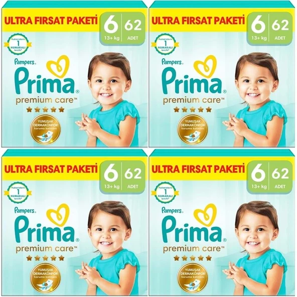 Prima Premium Care Bebek Bezi Beden:6 (13+) Extra Large 248 Adet Ultra Fırsat Pk ürün görseli 1
