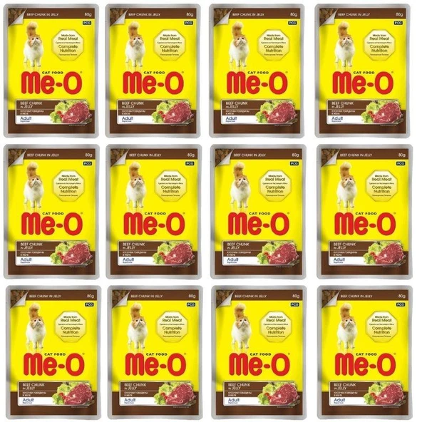 Meo Pouch Jöle İçinde Dana Etli Kedi Konservesi 80 Gr X 12 Adet ürün görseli 1