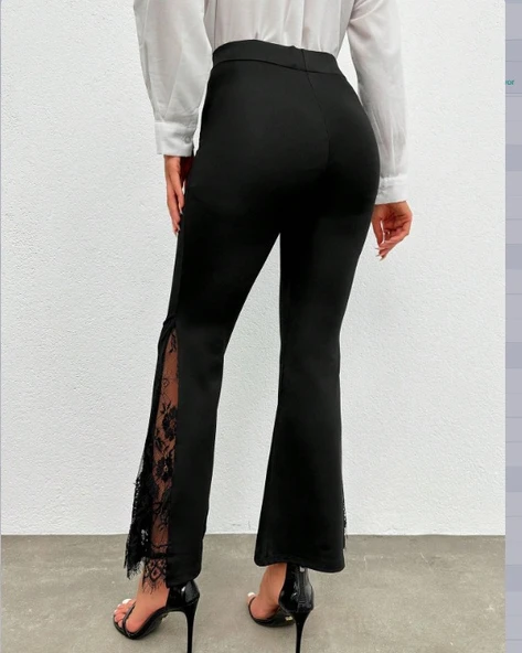 Kadın Ispanyol Paçadantel Detay Dalgıç Tayt - Resim 8