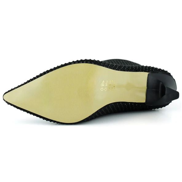 Erkan Saçmacı Nell Siyah Süet Taşlı Sivri Burun Fermuarlı İnce Topuklu Abiye Yarım Çizme - 6