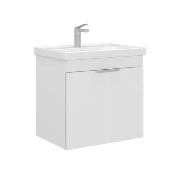 Orka Desna 60 cm Mat Beyaz Banyo Dolabı Alt Modül Lavabo ürün görseli