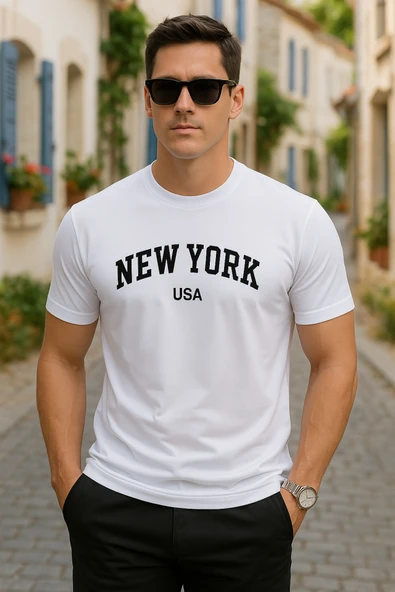 Erkek New York Baskılı Süprem T-shirt ürün görseli