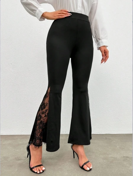 Kadın Ispanyol Paçadantel Detay Dalgıç Tayt - Resim 5