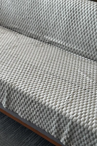 Sofa Cover Pelüş Kaymaz Tabanlı Koltuk Örtüsü 170x215 Cm Gri ürün görseli