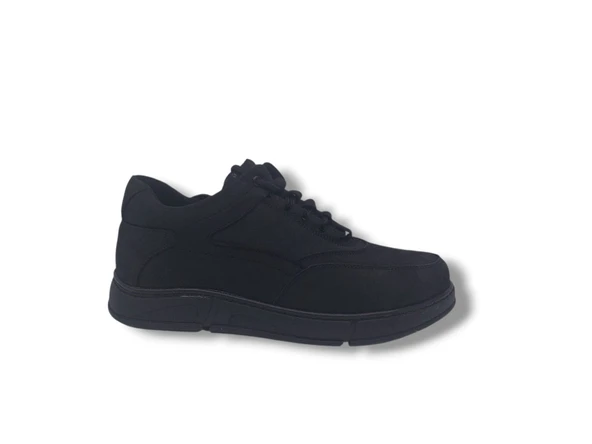 Modesa 284 Erkek Siyah Crazy Deri Lastik Bağcıklı Kauçuk Taban Ayakkabı - Resim 5