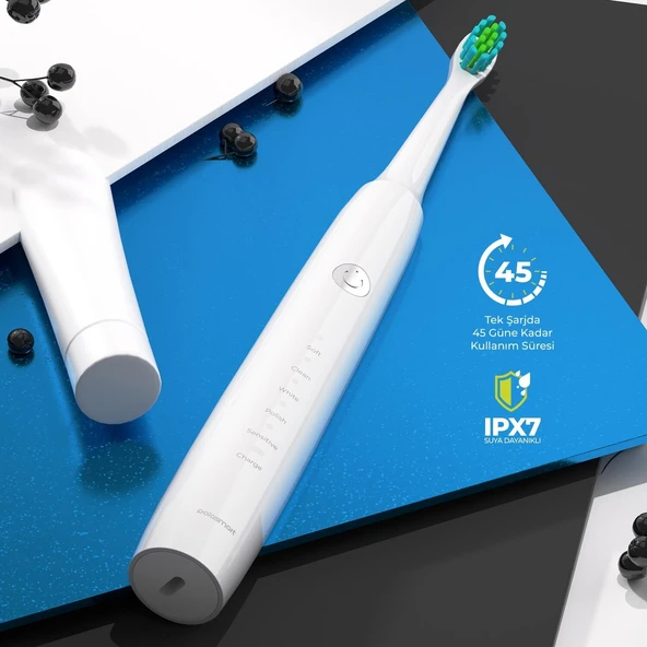 Polosmart PSC75 Şarjlı Diş Fırçası — 500 mAh, IPX7 Waterproof, 5 Farklı Fırçalama Modu - Resim 3