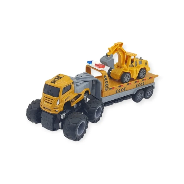 İş Makinası Taşıyan Sürtmeli Çekici Araç Seti - Excavator - 1