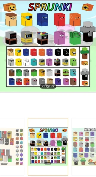 Sprunki Karakterli Manyetik Bloklar Seti 92 Parça - 2