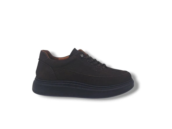 Modesa 265 Erkek Koyu Kahve Crazy Deri Lastik Bağcıklı Poli Taban ( Hafif ) Ayakkabı ürün görseli