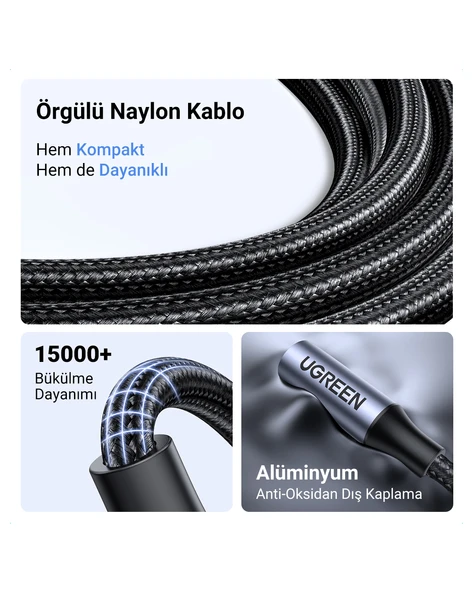 UGREEN MFi Sertifikalı Lightning to 3.5mm Aux Dönüştürücü Adaptör, Siyah, 30756 - Resim 6