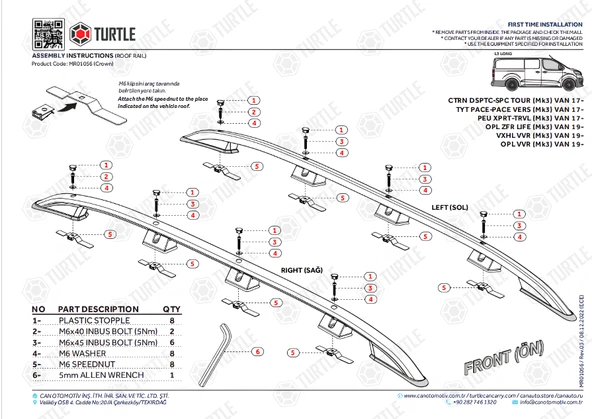 SCUDO VAN MAXİ UZUN ŞASE TAVAN ÇITASI GRİ 2022 2023 2024 2025 2026 2027 - Resim 4