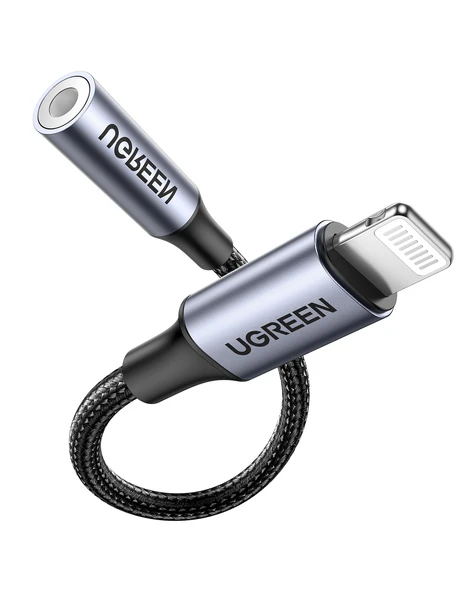 UGREEN MFi Sertifikalı Lightning to 3.5mm Aux Dönüştürücü Adaptör, Siyah, 30756 - Resim 2