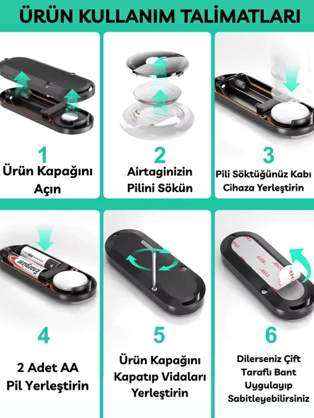 Airtag Pil Süre Arttırıcı 10 Yıl Pil Ömrü Kesintisiz Taşınabilir Pratik Araç Çocuk Yaşlı Motor Takip - 2