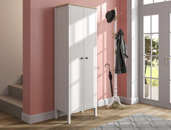 Hunerika Simoana Portmanto -Wood Beyaz-Minifiks Bağlantılı