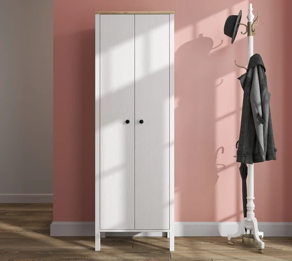 Hunerika Simoana Portmanto -Wood Beyaz-Minifiks Bağlantılı - 4