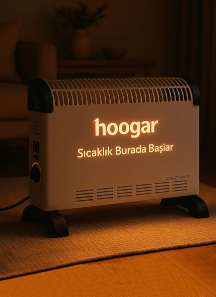 Hoogar German CH-2000 White Homojen Teknoloji Yeni Nesil Sessiz Konvektör Isıtıcı Düşük Tüketim - 2