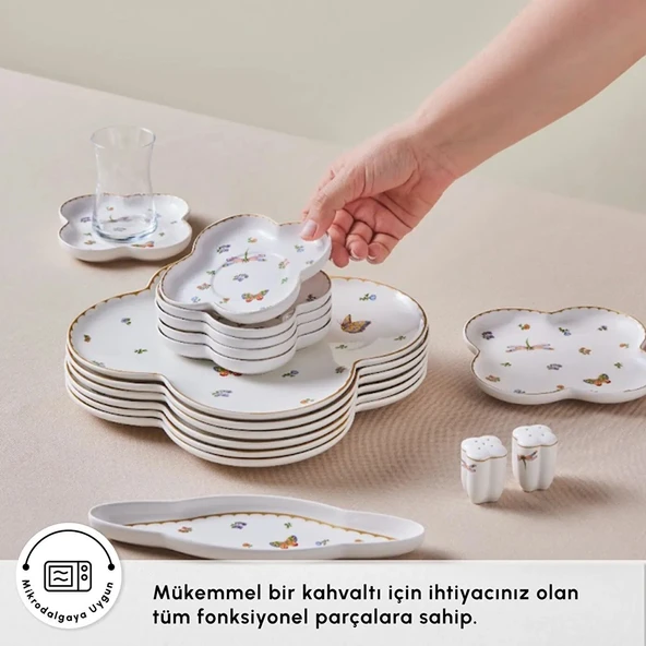 Karaca Stream Bone Destina 34 Parça 6 Kişilik Kahvaltı Takımı - Resim 5