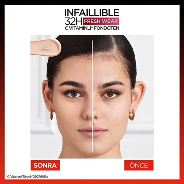 L0real Paris Uzun Süre Kalıcı Fondöten - Infaillible 24h Fresh Wear 145 Beige Rose 30 Ml - 6