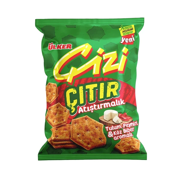 Ülker Çizi Çıtır Atıştırmalık 80 gr Tulum Peyniri & Köz Biber / Peynir&Soğan 12 li Karma Paket - 2