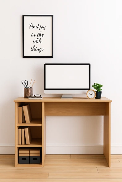 DEMEZLER MOBİLYA Modern 3 Raflı Çalışma Masası ürün görseli