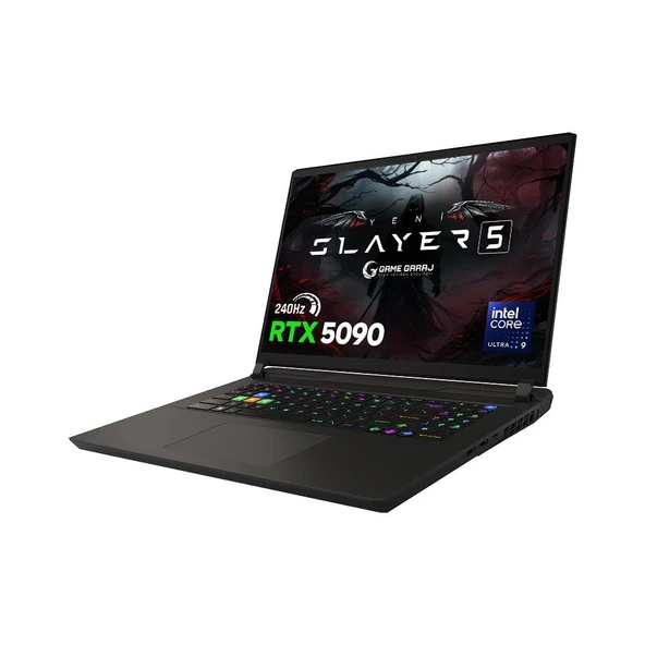 Game Garaj Slayer5 9XL-5090 C1 Intel Ultra 9 275HX 32GB RAM 1TB SSD RTX5090 17" QHD+ IPS 240Hz FreeDOS Gaming Laptop - Resim 4