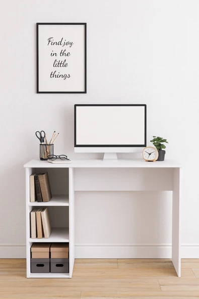 DEMEZLER MOBİLYA Modern 3 Raflı Çalışma Masası ürün görseli