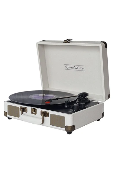 ST14012 Bluetooth ve Şarj Özellikli Pikap 33-45-78 Devir Kum Beyaz Renk Tek Ebat Beden