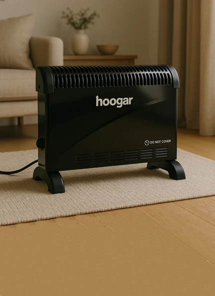 Hoogar German CH-2000 Black Homojen Teknoloji Yeni Nesil Sessiz Konvektör Isıtıcı Düşük Tüketim - 2