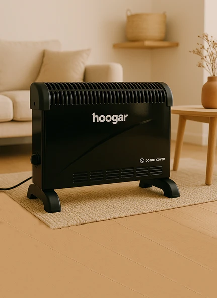 Hoogar German CH-2000 Black Homojen Teknoloji Yeni Nesil Sessiz Konvektör Isıtıcı Düşük Tüketim