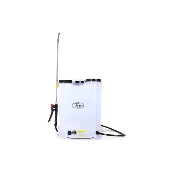 HB 16lt 130cm 5.5kg 12V 8Ah Beyaz Sırt Tipi Akülü İlaçlama Makinesi