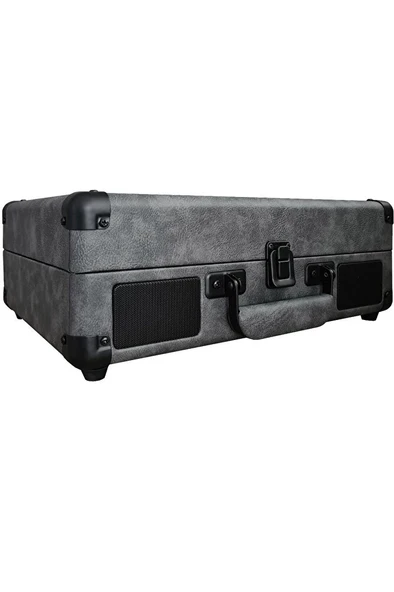 ST14012 Bluetooth ve Şarj Özellikli Pikap 33-45-78 Devir Gri-Siyah Deri Renk Tek Ebat Beden - 3