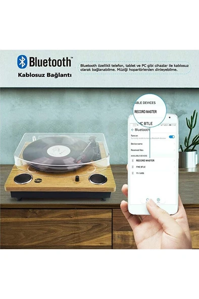 TT249 Retro Pikap Bluetooth Mp3 Kayıt Özelliği - 2