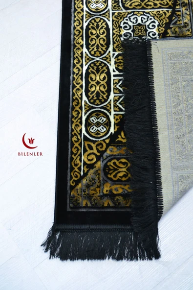 Kabe Kapısı Desenli Lüks Kadife Dokuma Seccade - Resim 3