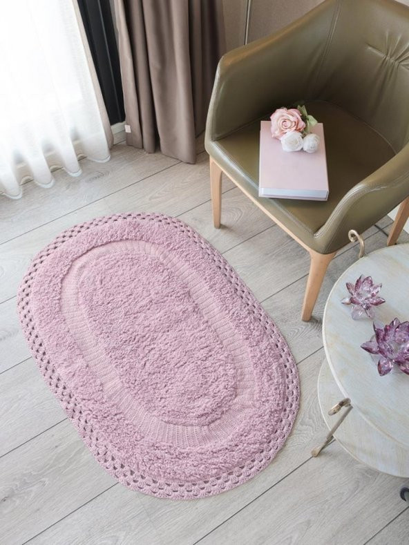 Karna Home Polina Kenarı El Örmesi Banyo Paspası 60x100 cm
