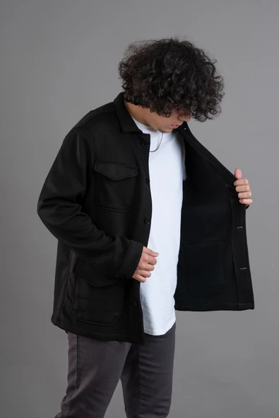 SİR CEPLİ REGULAR FİT KIŞLIK ASTARSIZ ERKEK TRİKO CEKET - 5