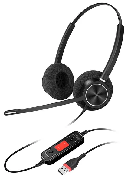 Inbertec C10dm Duo Mikrofonlu Çağrı Merkezi Kulaklığı - 1