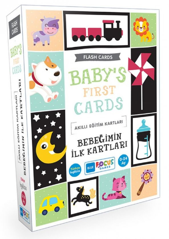 Blue Focus Bebeğimin İlk Kartları (Baby’s Fırst Cards) Eğitici Oyun Kartları - İngilizce Türkçe