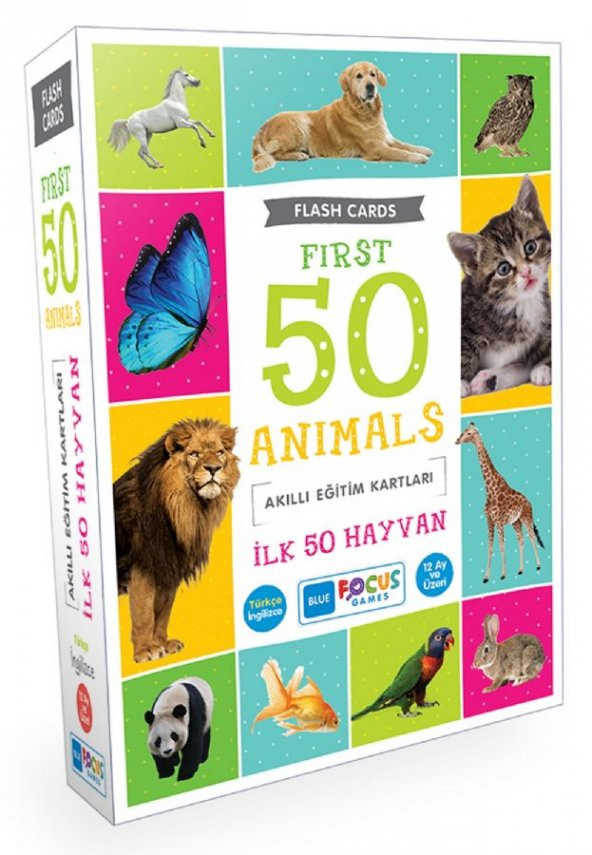 Blue Focus İlk 50 Hayvan (First 50 Animals) - İngilizce Türkçe