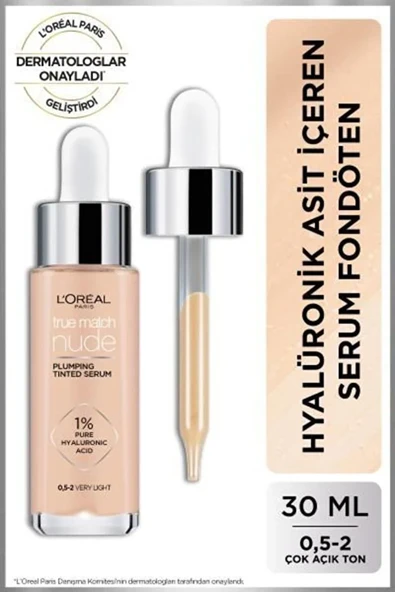 Loreal Paris True Match Nude Serum Fondöten 0.5-2 Very Light - 1
