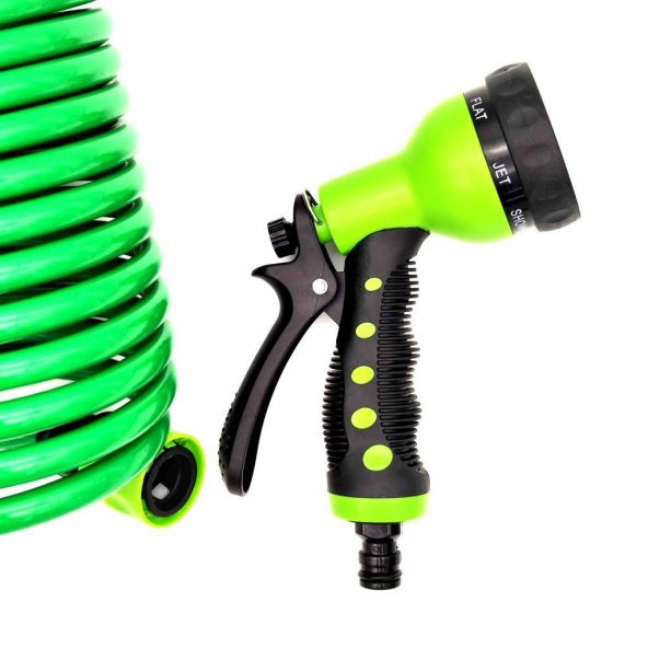 Spring Garden Fıskiye Tabancalı Spiralli Hortum Seti 7.5 mt. - 2