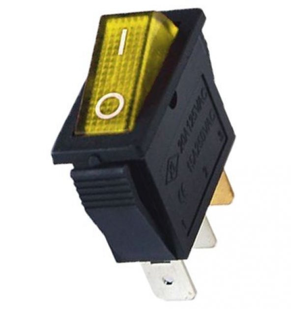 IC-113 Sarı Dar Işıklı Anahtar On/Off Switch 3P