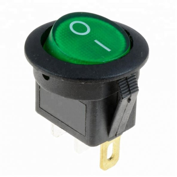 IC-131 Yeşil Yuvarlak Işıklı Anahtar On/Off Switch 3P