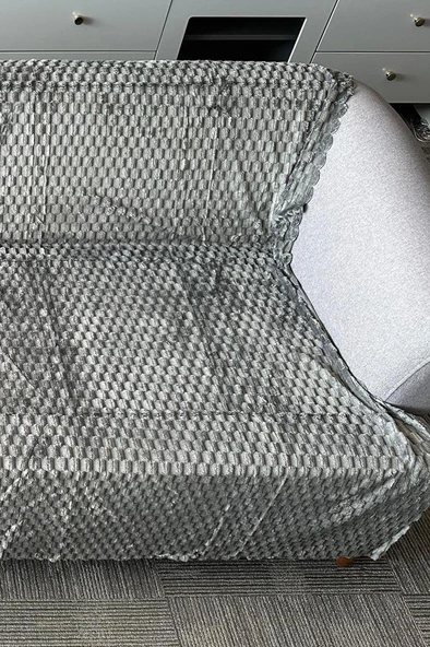 Sofa Cover Pelüş Kaymaz Tabanlı Koltuk Örtüsü 170x215 Cm Antrasit ürün görseli