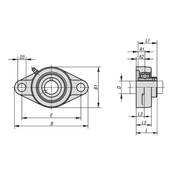 UCFL 208 Yataklı Rulman FKA (İç Çap:40) - Resim 2