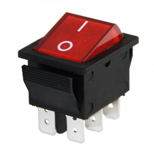 IC-104A Kırmızı Geniş Işıklı Anahtar On/Off Switch 6P