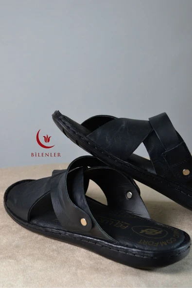 Erkek Çapraz Model Yumuşak Taban Sandalet&Terlik Hac, Umre ve Günlük Kullanıma Uygun - Resim 11