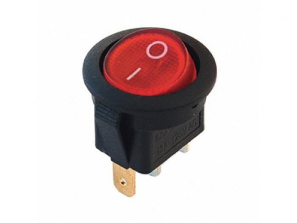 IC-131 Kırmızı Yuvarlak Işıklı Anahtar On/Off Switch 3P