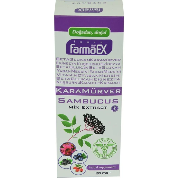Yeşil Naturel Farmaex Karamürver Bitkisel Karışım Alkolsüz Ekstrakt 150 ml - 1