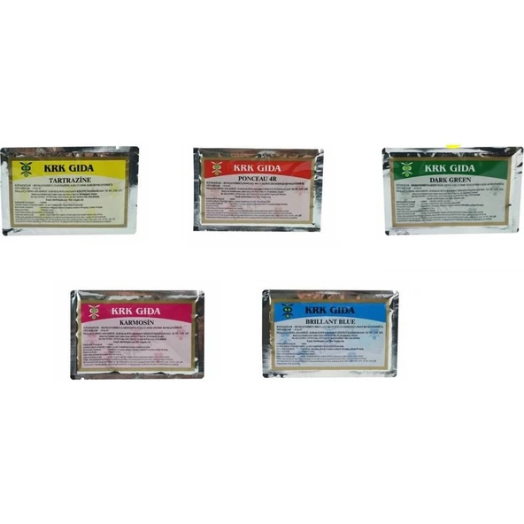 Krk Gıda Boyası Sarı, Kırmızı, Yeşil, Mavi, Pembe ürün görseli
