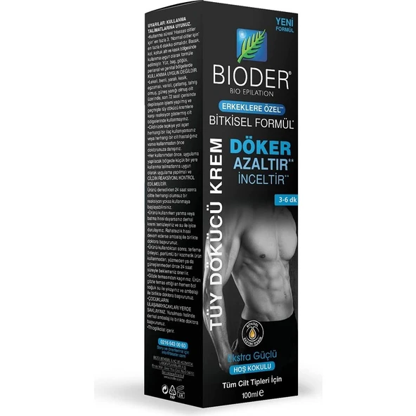 Bioder Erkeklere Özel Tüm Ciltler Için Tüy Dökücü Krem 100 ml - 1